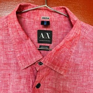 A/X Armani Exchange Casual Red Button Down Shirt